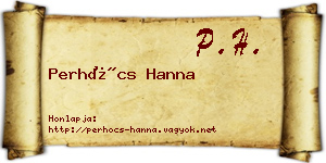 Perhócs Hanna névjegykártya